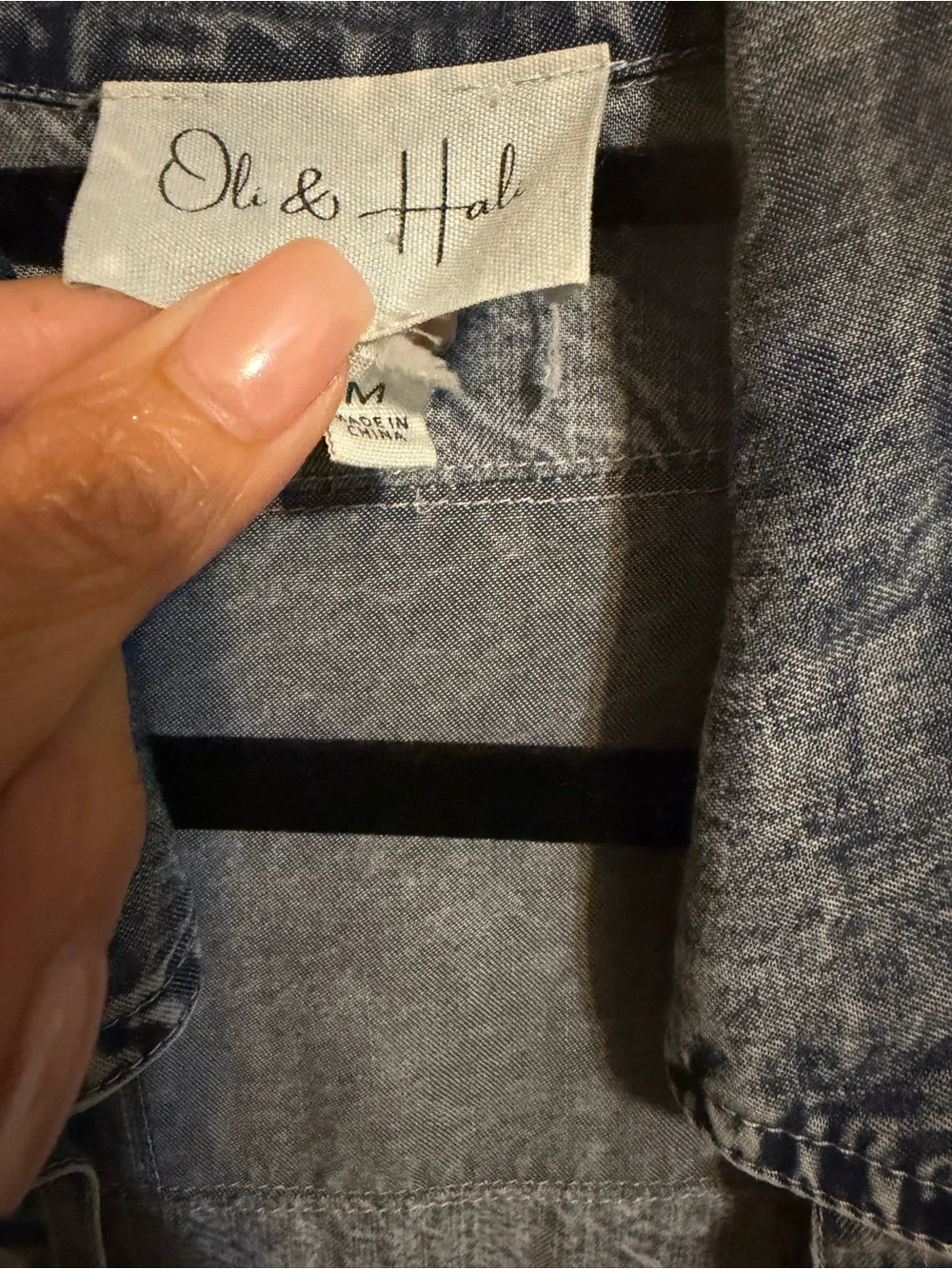 OLI & Hali Patchwork Denim Long Shirt Dress - Blue - Picture 2 of 4